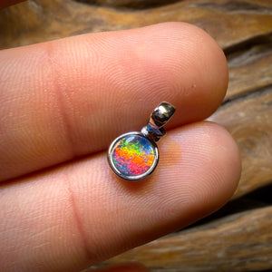 Sterling Silver - “Eclipse”Queensland Boulder Opal Doublet Pendant One Of A Kind