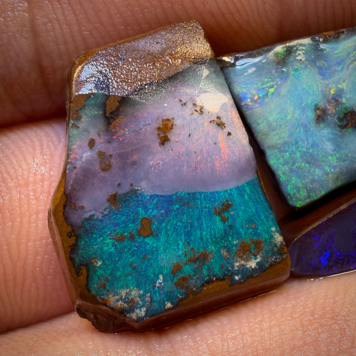 🔒38.1cts - 3x Australian Boulder Seam Opal Rubs Parcel