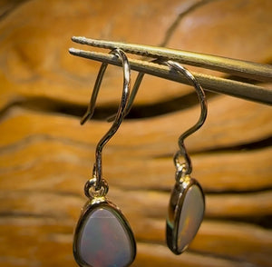Auction Fall-Through = Your Gain! 🔥 Now More Than 50% Off RRP 🚨 Sterling Silver - Australian Boulder Opal Doublet Hook Earrings