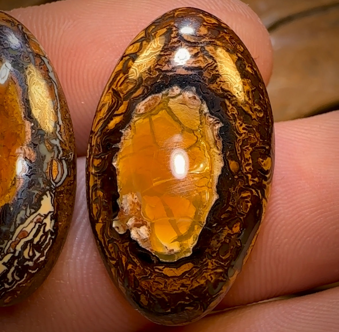 39.8cts - Super Rare Yowah Nut Crystal Centre Opal Pair