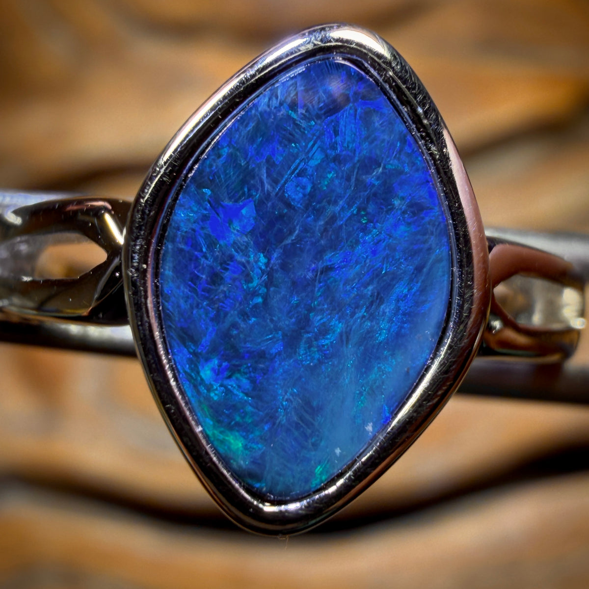Sterling Silver - Queensland Boulder Opal Doublet Ring
