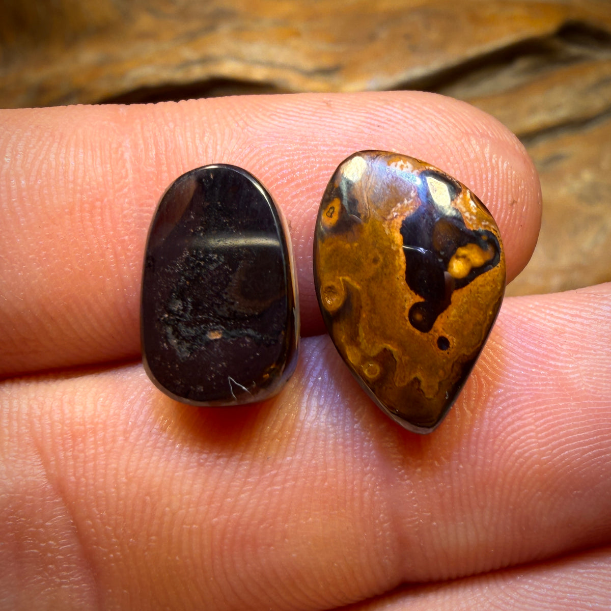 14.1cts - Yowah Nut Crystal Centre Opal Pair Polished