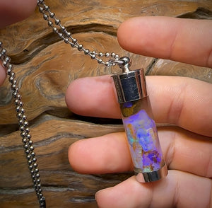 Australian Boulder Opal Time Capsule Pendant Large. A Grade Quality