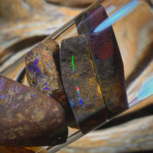 Dad Card! 127cts - Vial of Mixed Australian Boulder Opal Rough and Rubs
