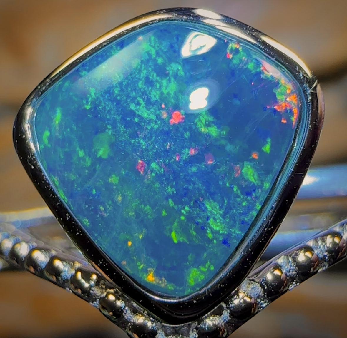 Sterling Silver - Queensland Boulder Opal Doublet Ring