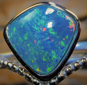 Sterling Silver - Queensland Boulder Opal Doublet Ring