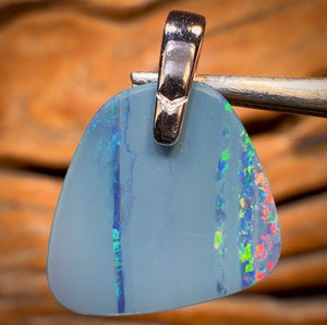 Sterling Silver - Australian Boulder Opal Doublet Pendant