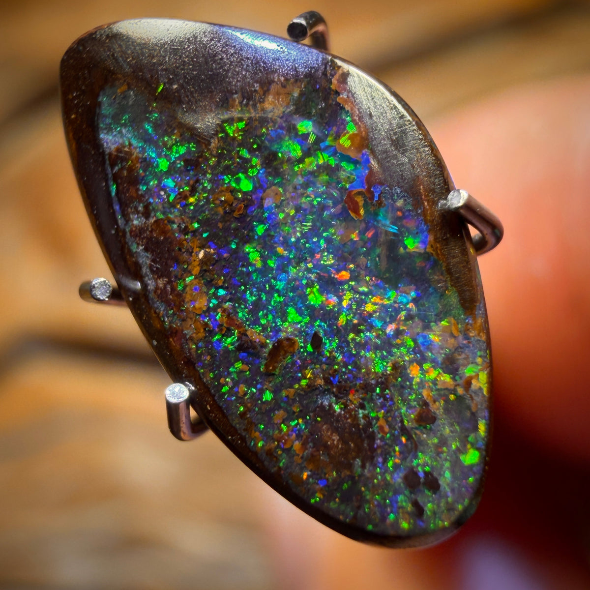 3.05cts - “Black Power” Top Australian Black Boulder Opal from Yowah