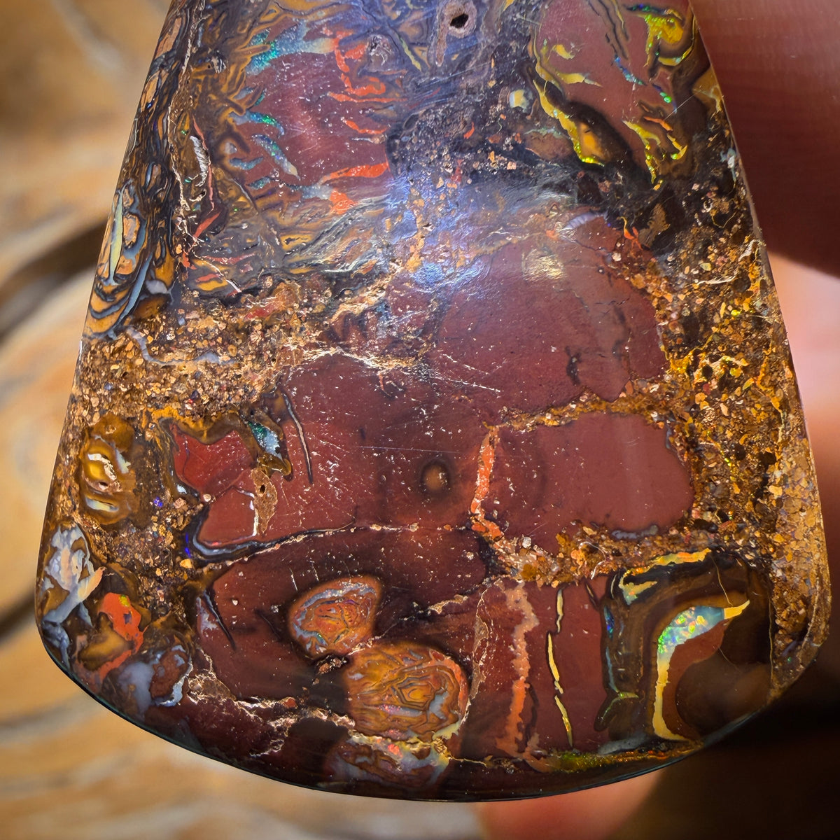 Wild Card! 33 x 26mm - Drilled Tribal Queensland Boulder Opal Necklace