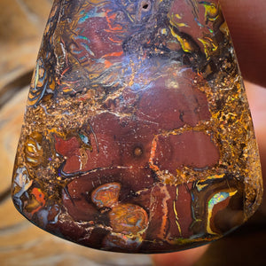 Wild Card! 33 x 26mm - Drilled Tribal Queensland Boulder Opal Necklace