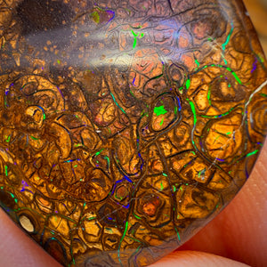 29.3cts - Tribal Yowah Nut Opal. Electric Green