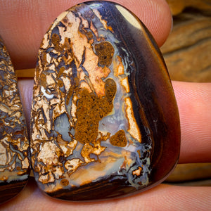 99.3cts - Tribal Queensland Boulder Opal Pair Picture Stones