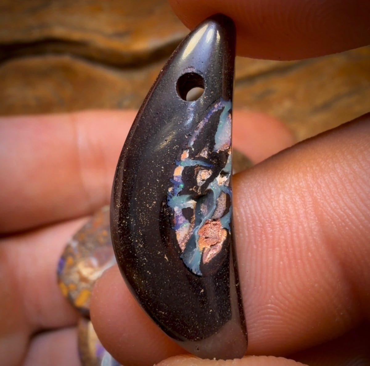 85.9cts - 5x Drilled Queensland Boulder Opals. Wholesale Parcel