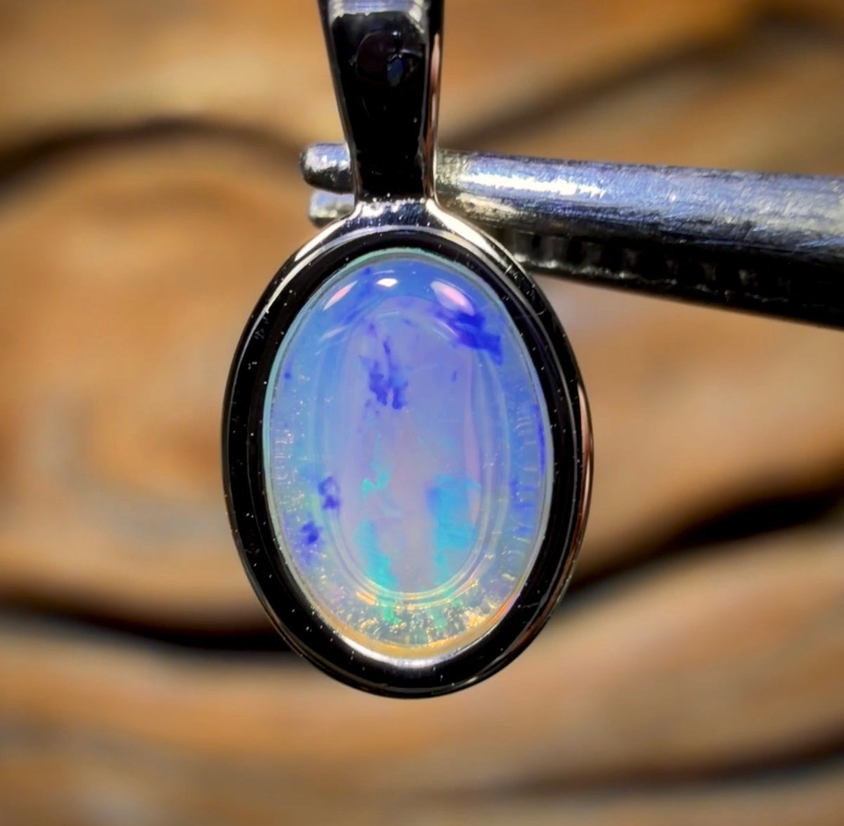 Sterling Silver - Solid South Australian Crystal Opal Pendant