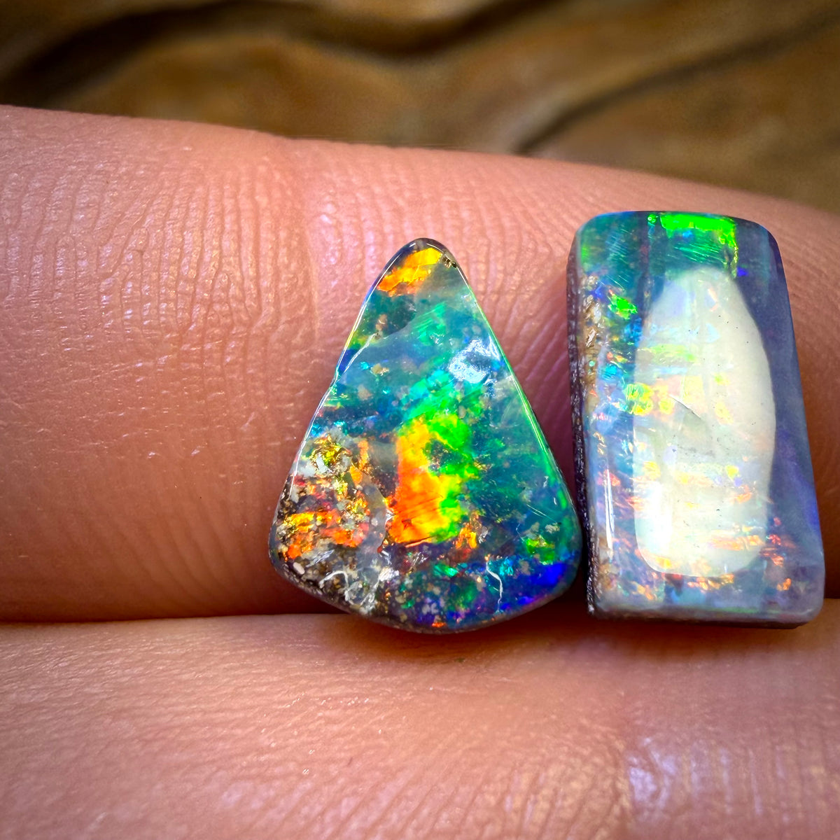 5.95cts - Top Australian Boulder Seam Opal Pair