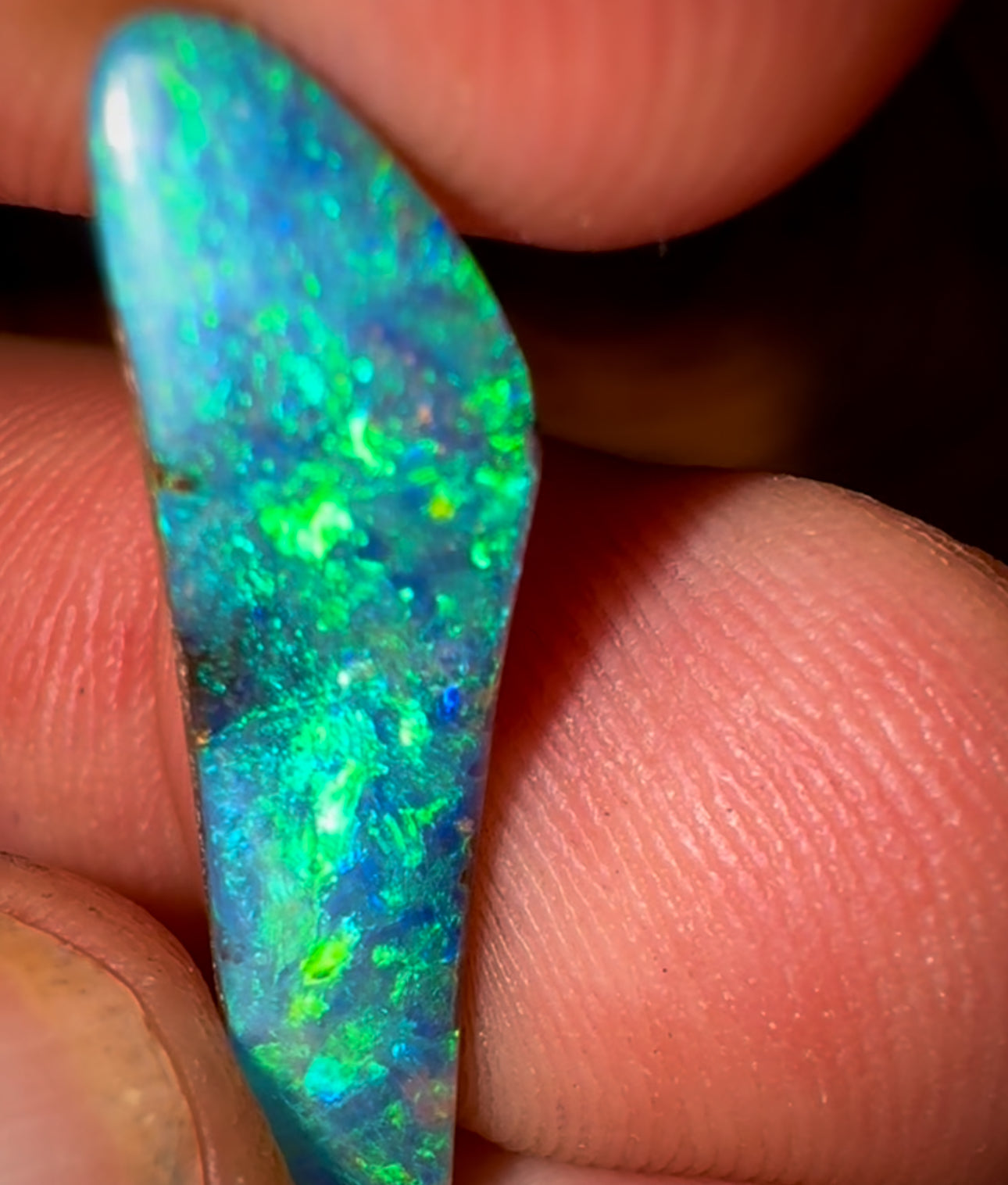 6.65cts - Bright Green, Solid Boulder Opal - Opal Whisperers