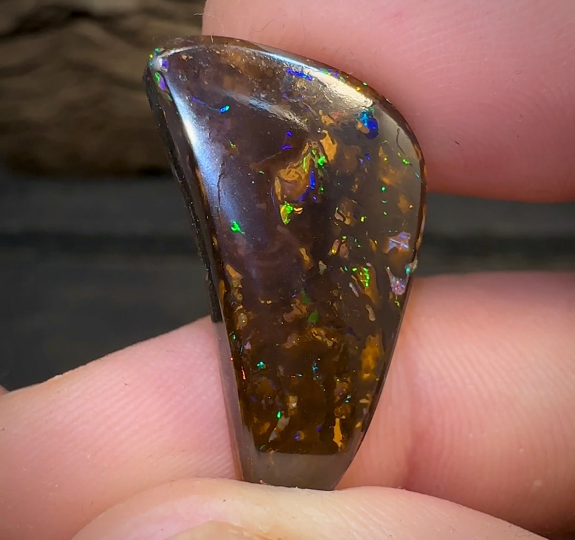 17.4cts -Tribal Pattern Koroit Boulder Opal - Opalwhisperers