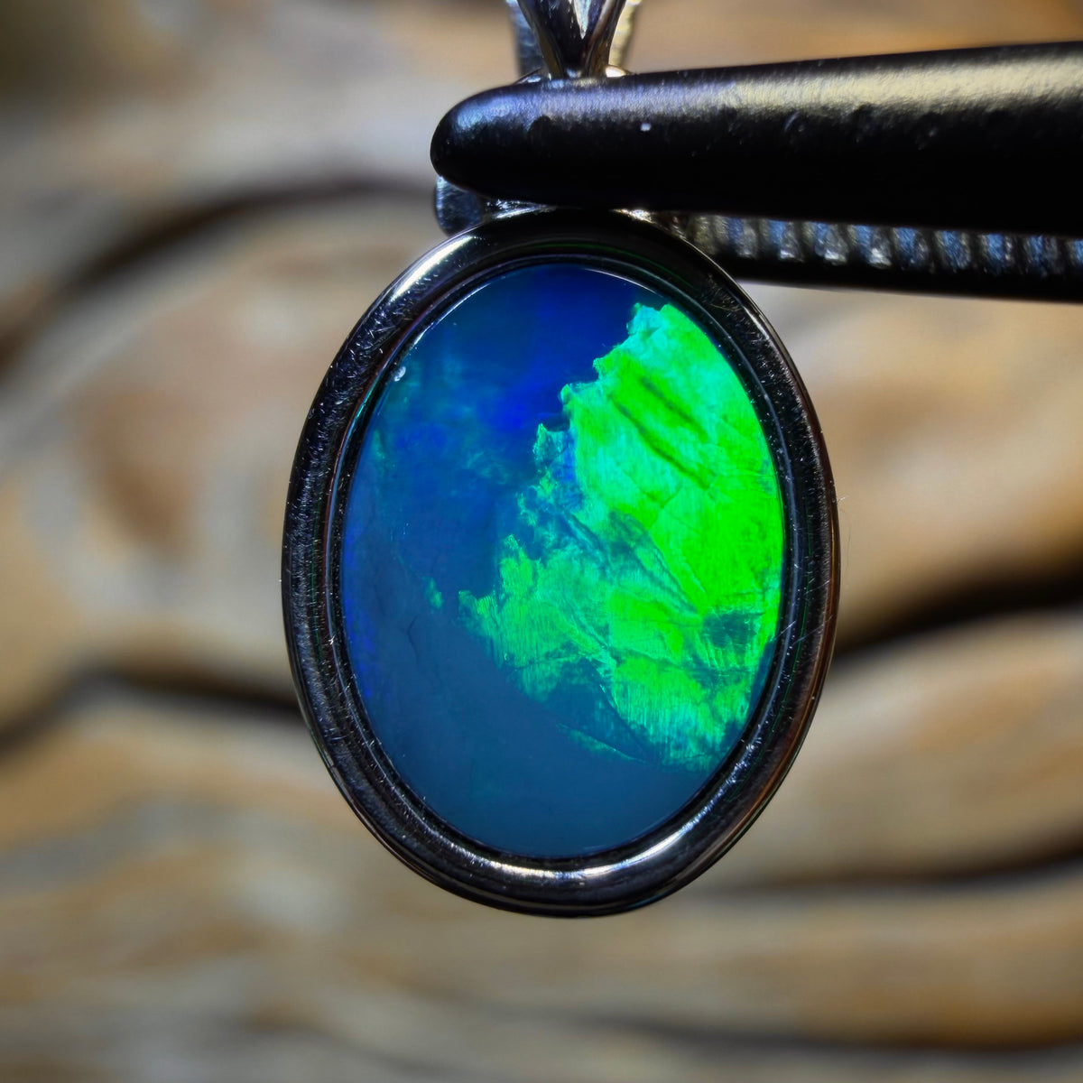 Sterling Silver - Queensland Boulder Opal Doublet Pendant
