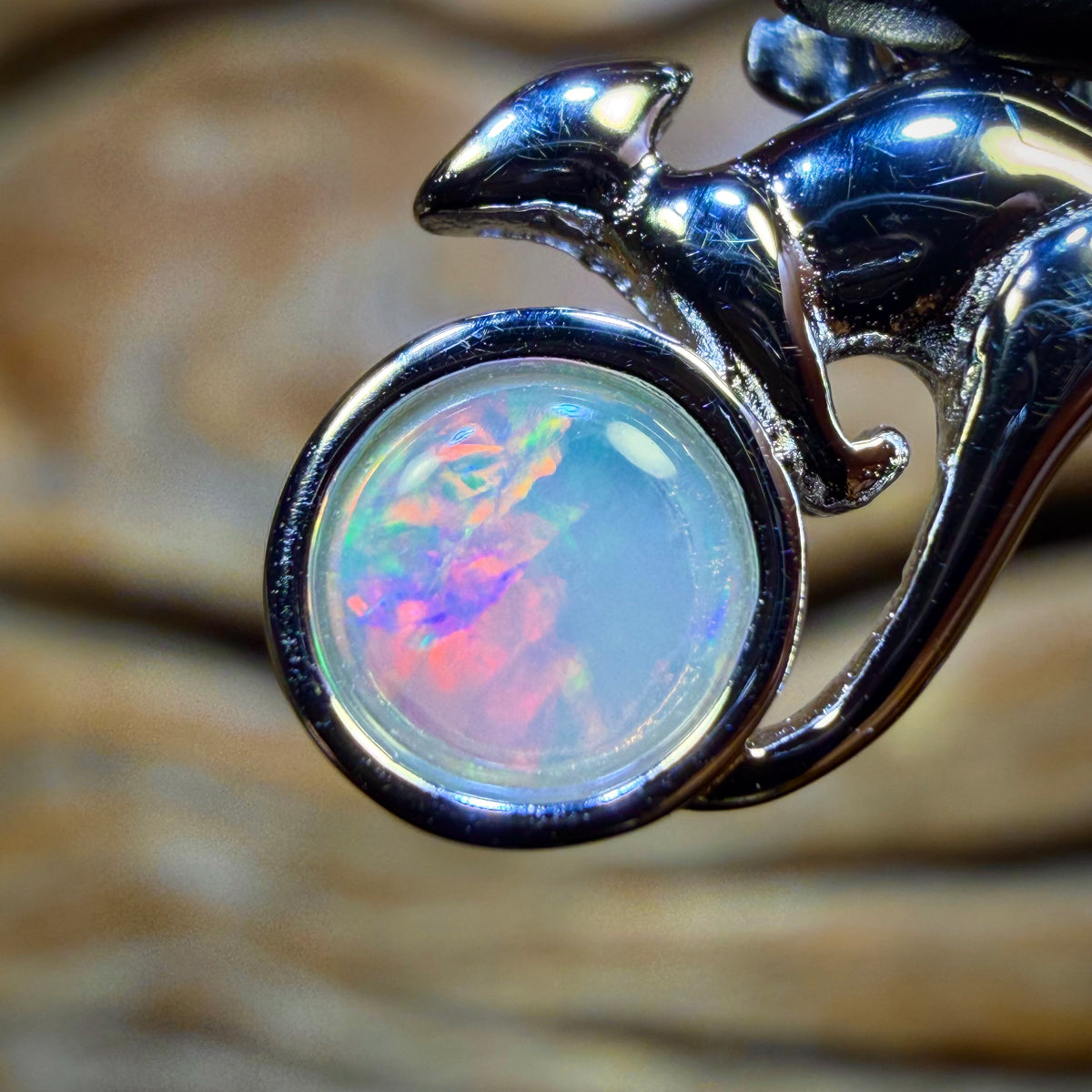 Sterling Silver - Solid South Australian Crystal Opal Pendants Red / Multi. BULK LISTING
