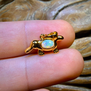 Sterling Silver Gold Plated - Solid South Australian Crystal Opal Pendants Blue / Green. BULK LISTING