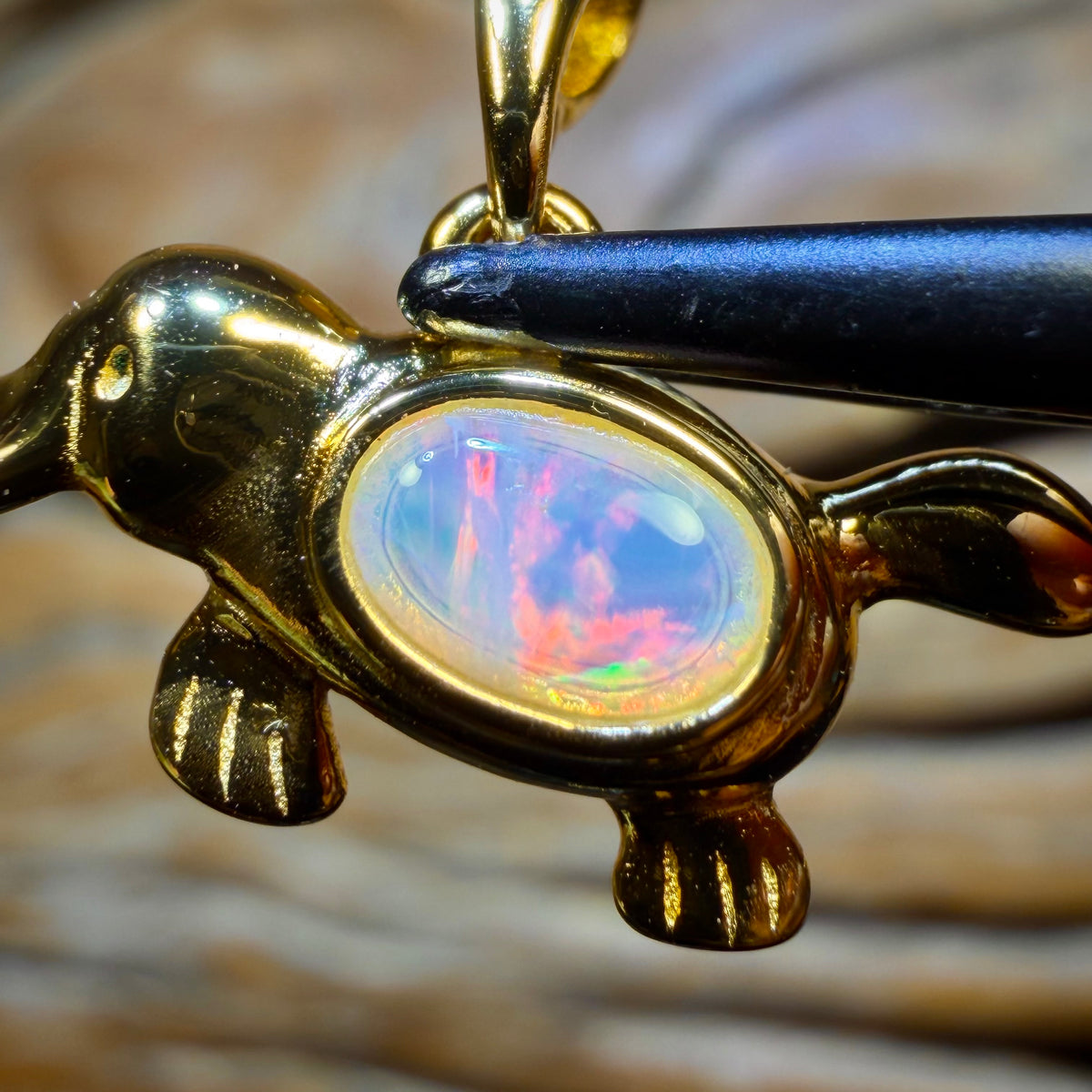 Sterling Silver Gold Plated - Solid South Australian Crystal Opal Pendants Red / Multi. BULK LISTING