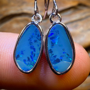 TGIF Sterling Silver - “The Pattern Within?” Australian Boulder Opal Doublet Hook Earrings