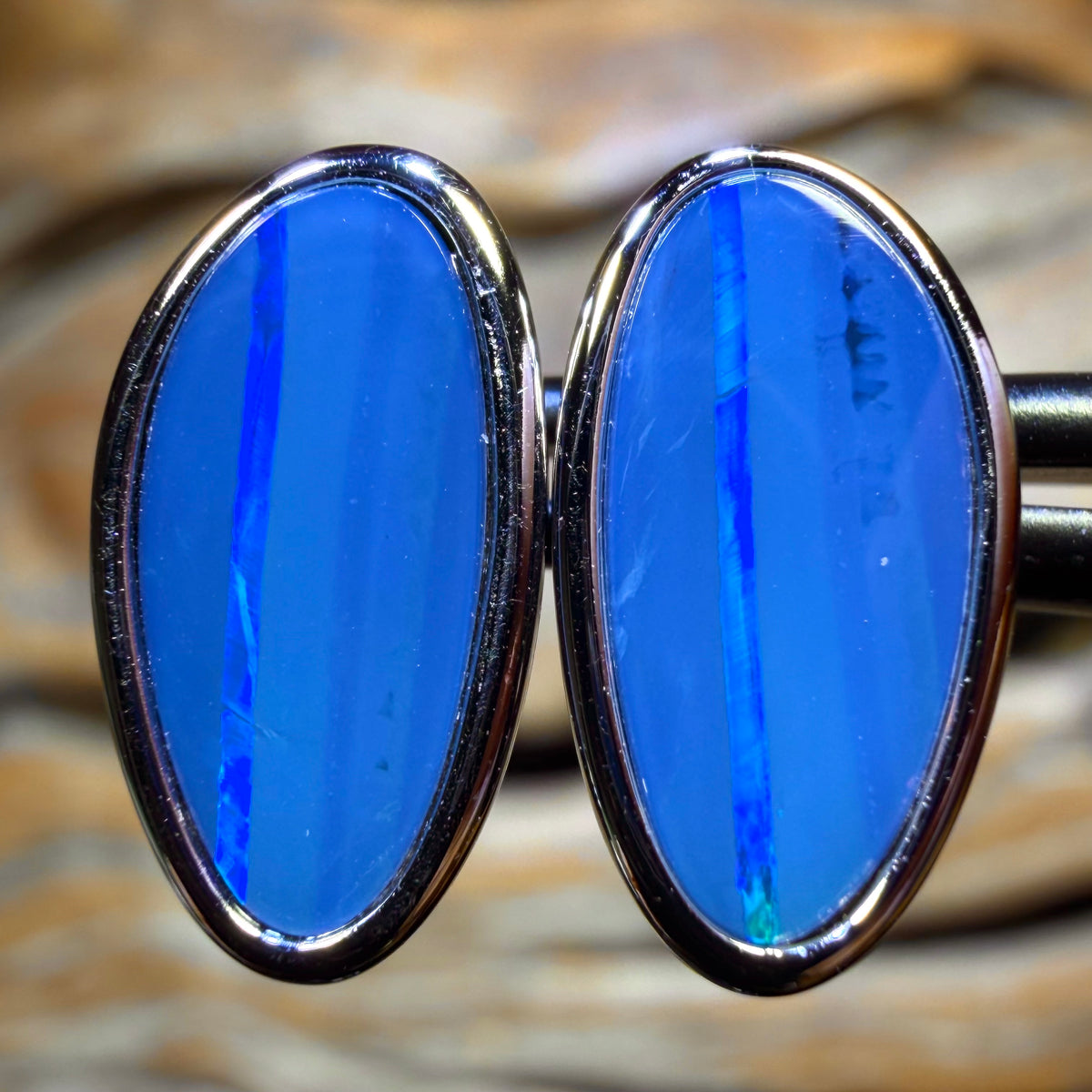 TGIF Sterling Silver - Australian Boulder Opal Doublet Stud Earrings