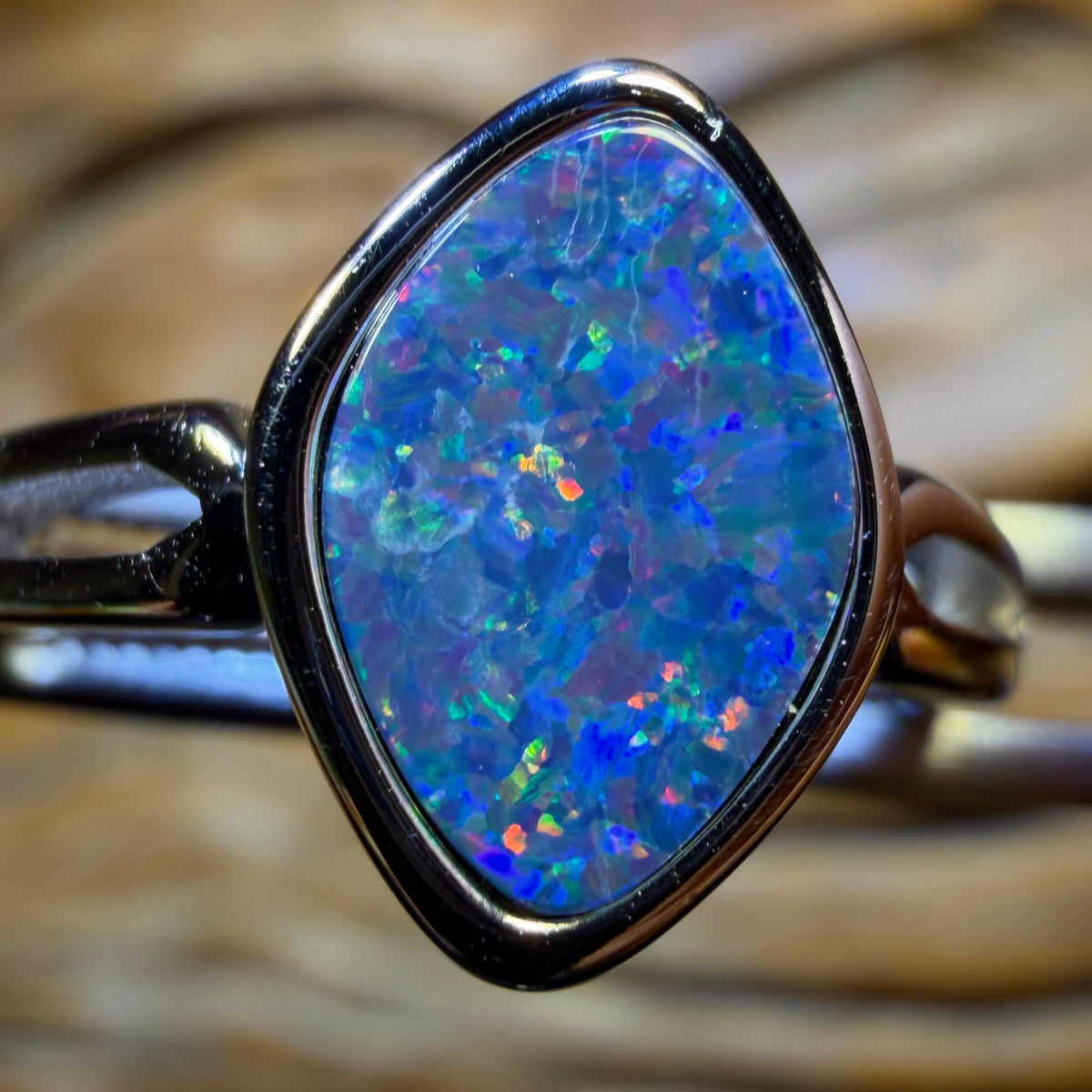 TGIF Sterling Silver - Queensland Boulder Opal Doublet Ring