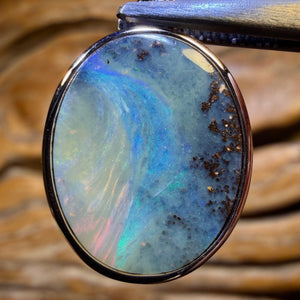 TGIF Sterling Silver - Solid Boulder Seam Opal Pendant