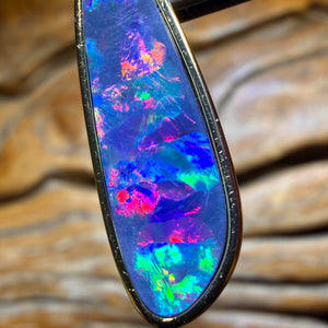 TGIF “Best of the Best” Large Sterling Silver Gold Plated - TOP Queensland Boulder Opal Doublet Pendant