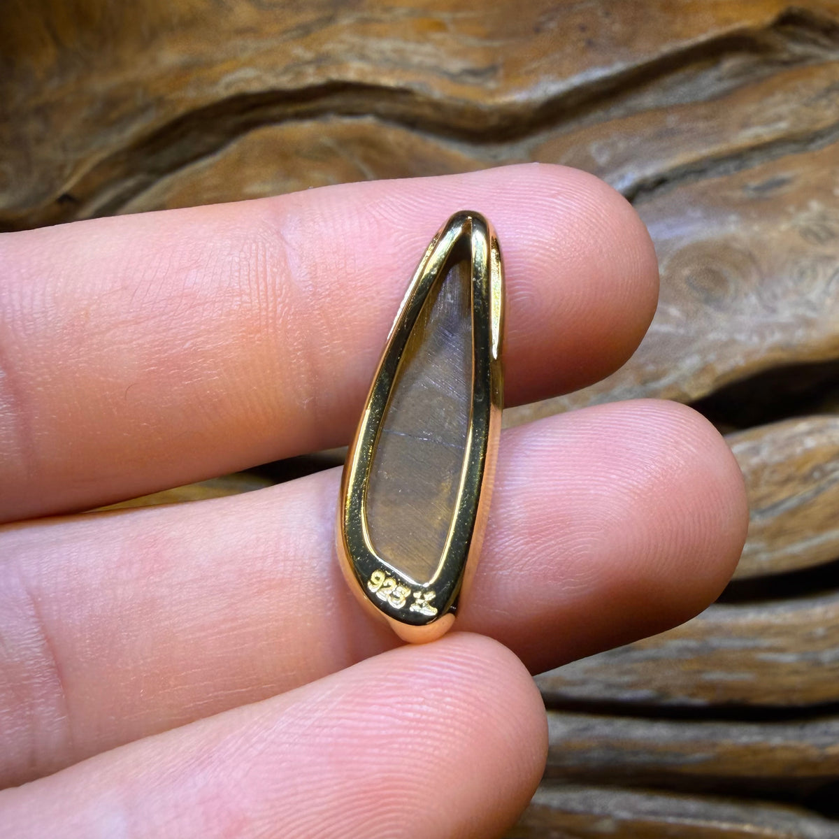 TGIF “Best of the Best” Large Sterling Silver Gold Plated - TOP Queensland Boulder Opal Doublet Pendant
