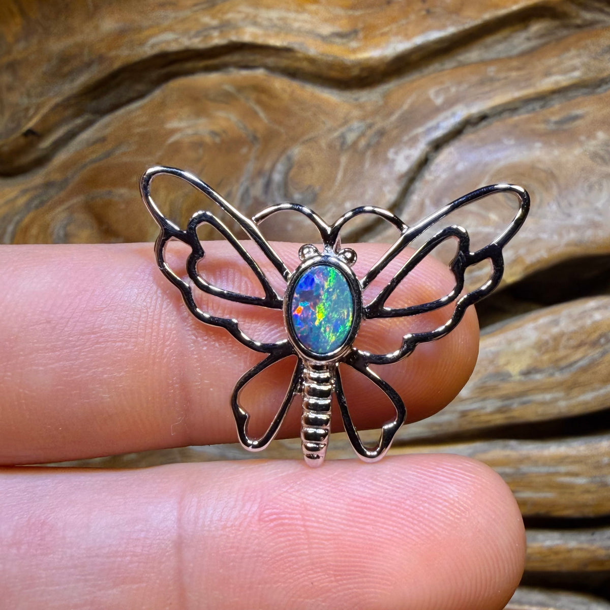TGIF Sterling Silver - Queensland Boulder Opal Doublet Pendant One Only
