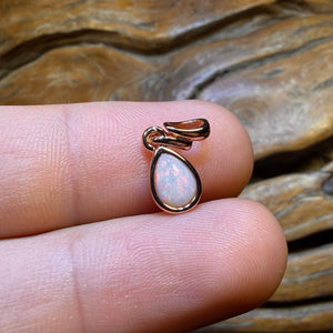 TGIF Sterling Silver Rose Gold Plated - Solid South Australian White Opal Pendant