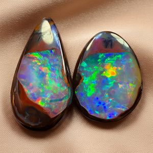 “Set in Stone” - Private Collector Investment - 21.9cts - Yowah Nut Crystal Centre Opal Pair