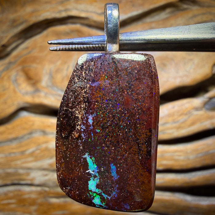 Solid Queensland Boulder Opal Pendant