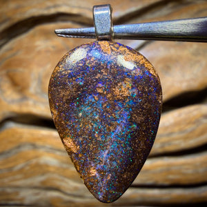 Solid Queensland Boulder Opal Pendant