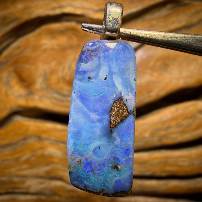 Solid Queensland Boulder Seam Opal Pendant