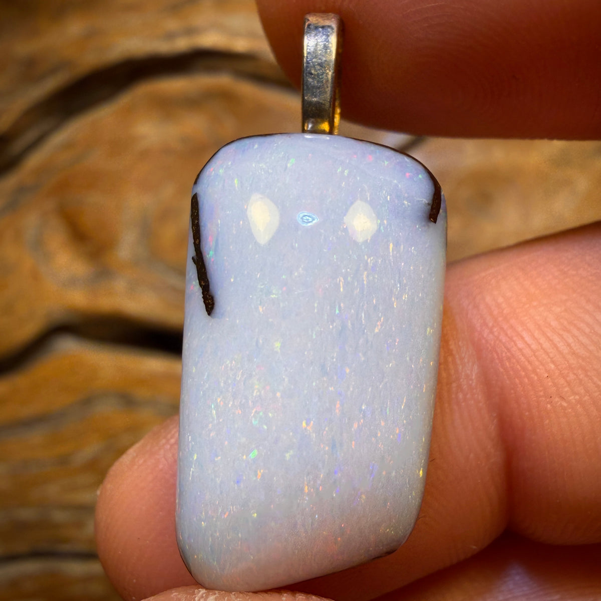 Solid Queensland Boulder Seam Opal Pendant