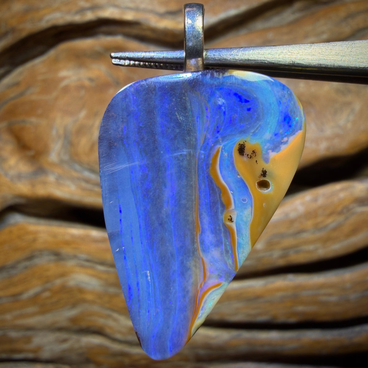 Solid Queensland Boulder Seam Opal Pendant
