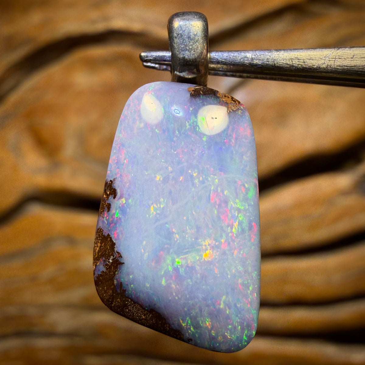Solid Queensland Boulder Seam Opal Pendant