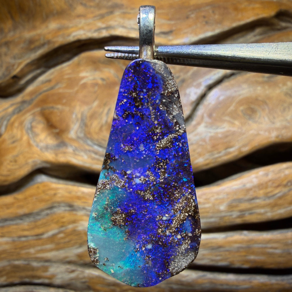 Solid Queensland Boulder Seam Opal Pendant