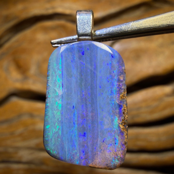 Solid Queensland Boulder Seam Opal Pendant