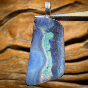 Solid Queensland Boulder Seam Opal Pendant