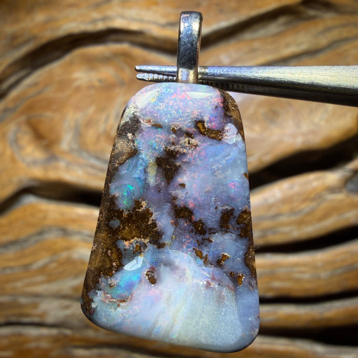 Solid Queensland Boulder Seam Opal Pendant
