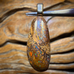 Solid Tribal Queensland Boulder Opal Pendant