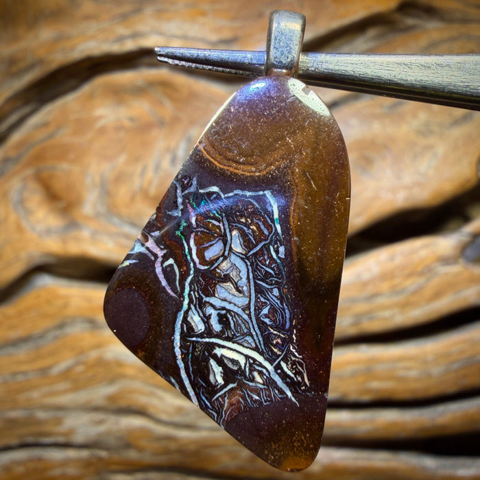 Solid Tribal Queensland Boulder Opal Pendant