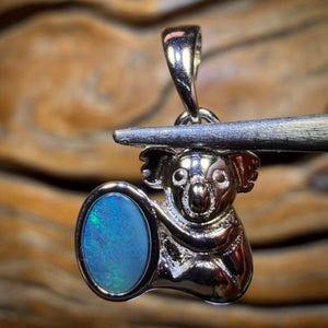 Sterling Silver - Australian Boulder Opal Doublet Pendant