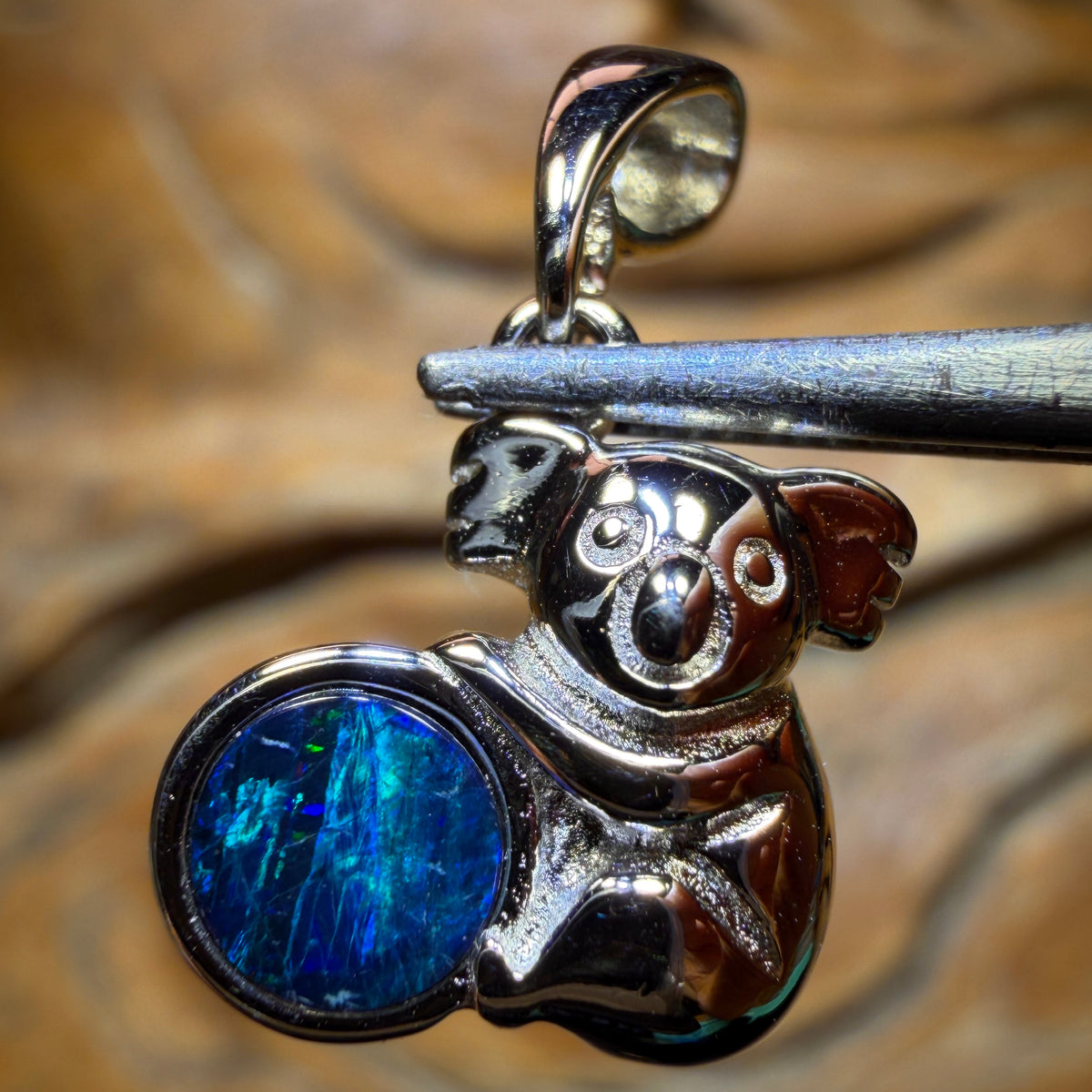 Sterling Silver - Australian Boulder Opal Doublet Pendant