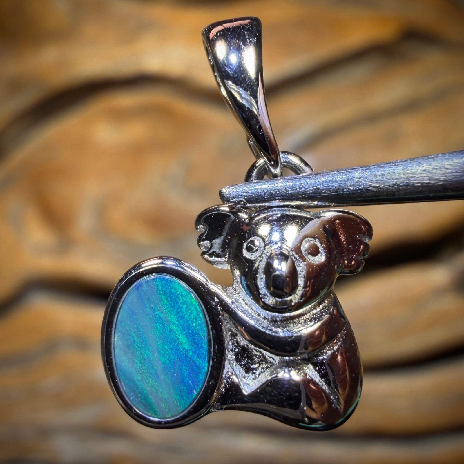 Sterling Silver - Australian Boulder Opal Doublet Pendant Bargain