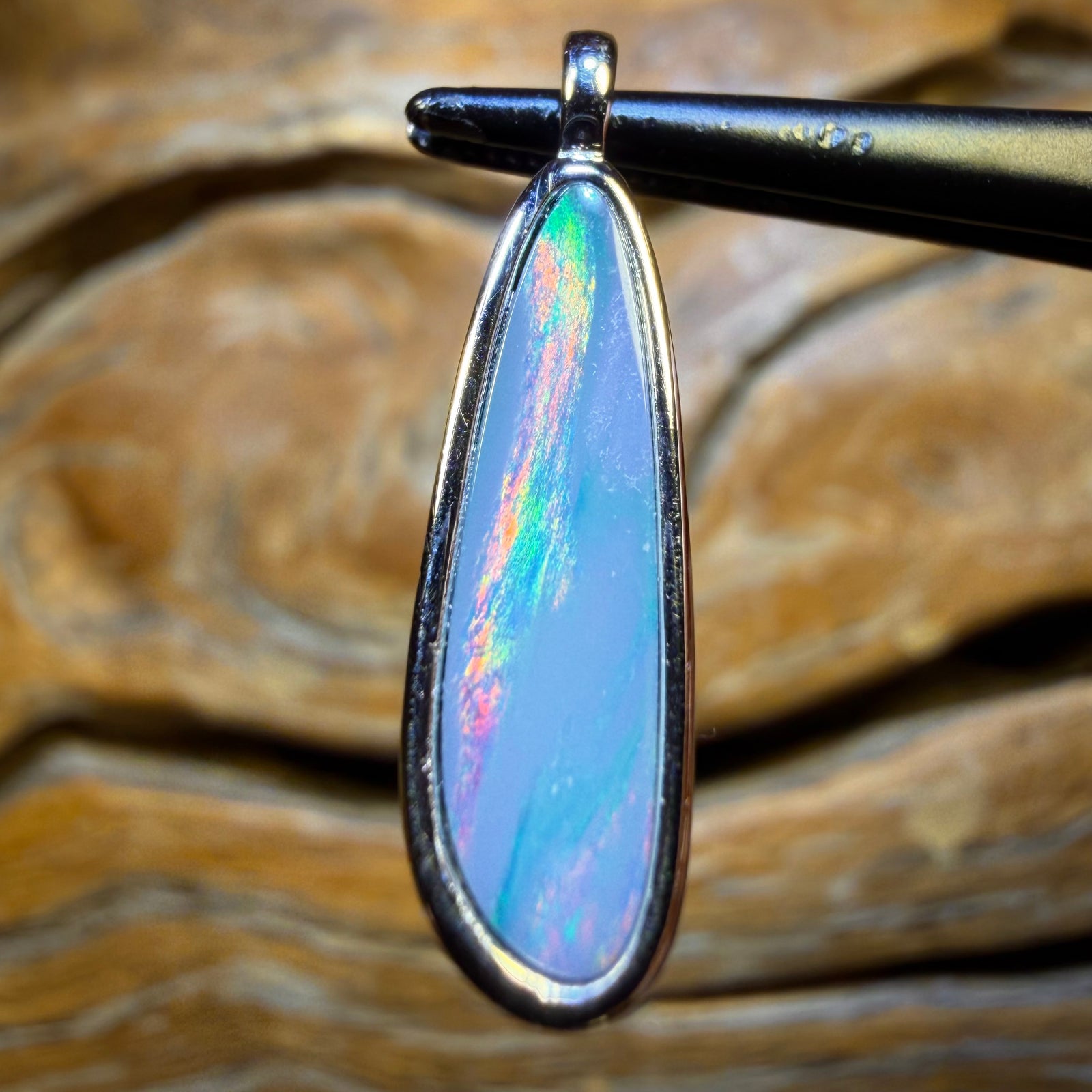 Sterling Silver - Australian Boulder Opal Doublet Pendants Red / Multi. BULK LISTING